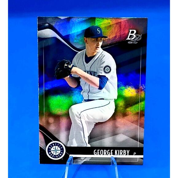 2021 Bowman Platinum Refractor- Top Prospects George Kirby #TOP-17 (RC) - Picture 2 of 5